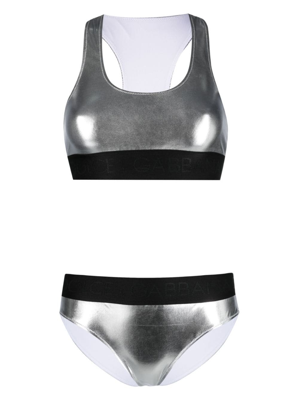 Dolce & Gabbana metallic-effect bikini - Silver von Dolce & Gabbana