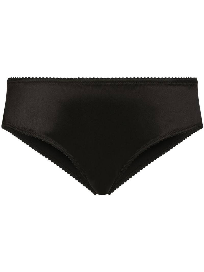 Dolce & Gabbana mid-rise satin briefs - Black von Dolce & Gabbana