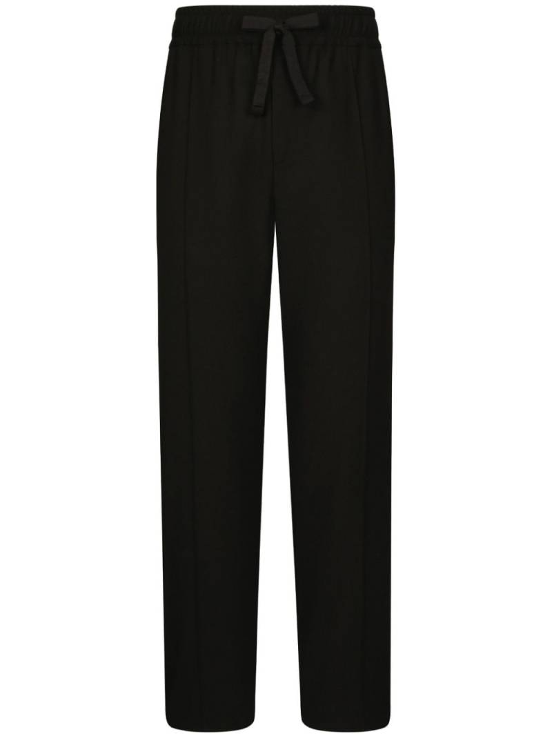 Dolce & Gabbana mid-rise wool track pants - Black von Dolce & Gabbana