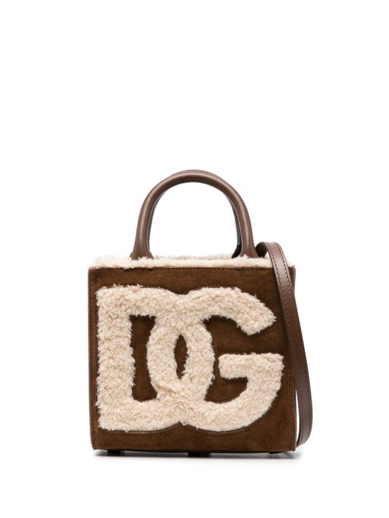 Dolce & Gabbana mini DG Daily suede tote bag - Brown von Dolce & Gabbana