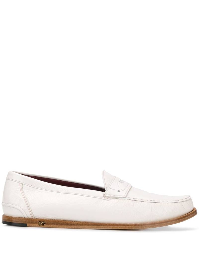 Dolce & Gabbana mocassin leather loafers - White von Dolce & Gabbana