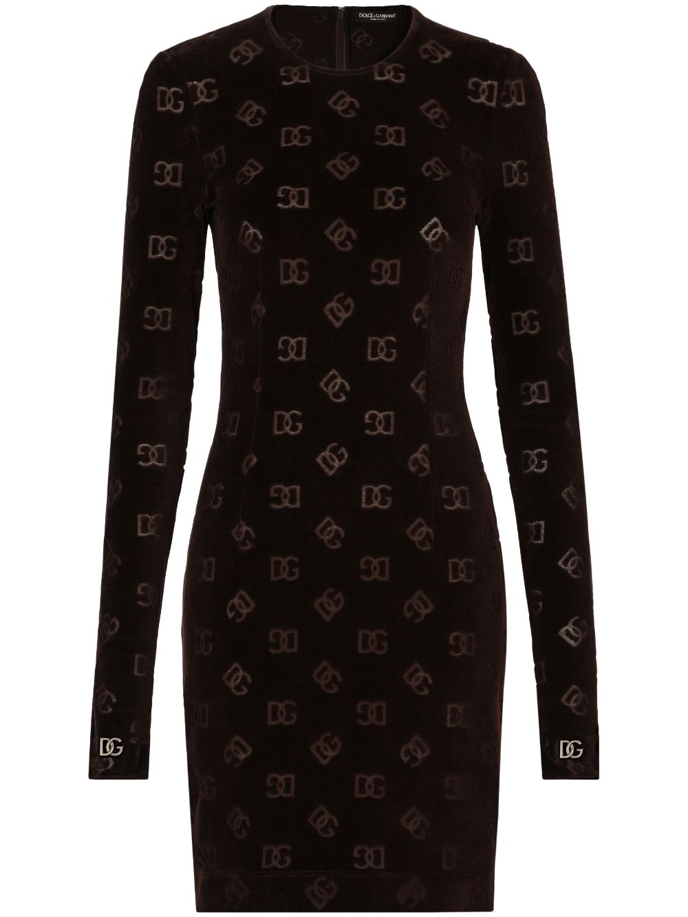 Dolce & Gabbana monogram-jacquard cotton minidress - Black von Dolce & Gabbana