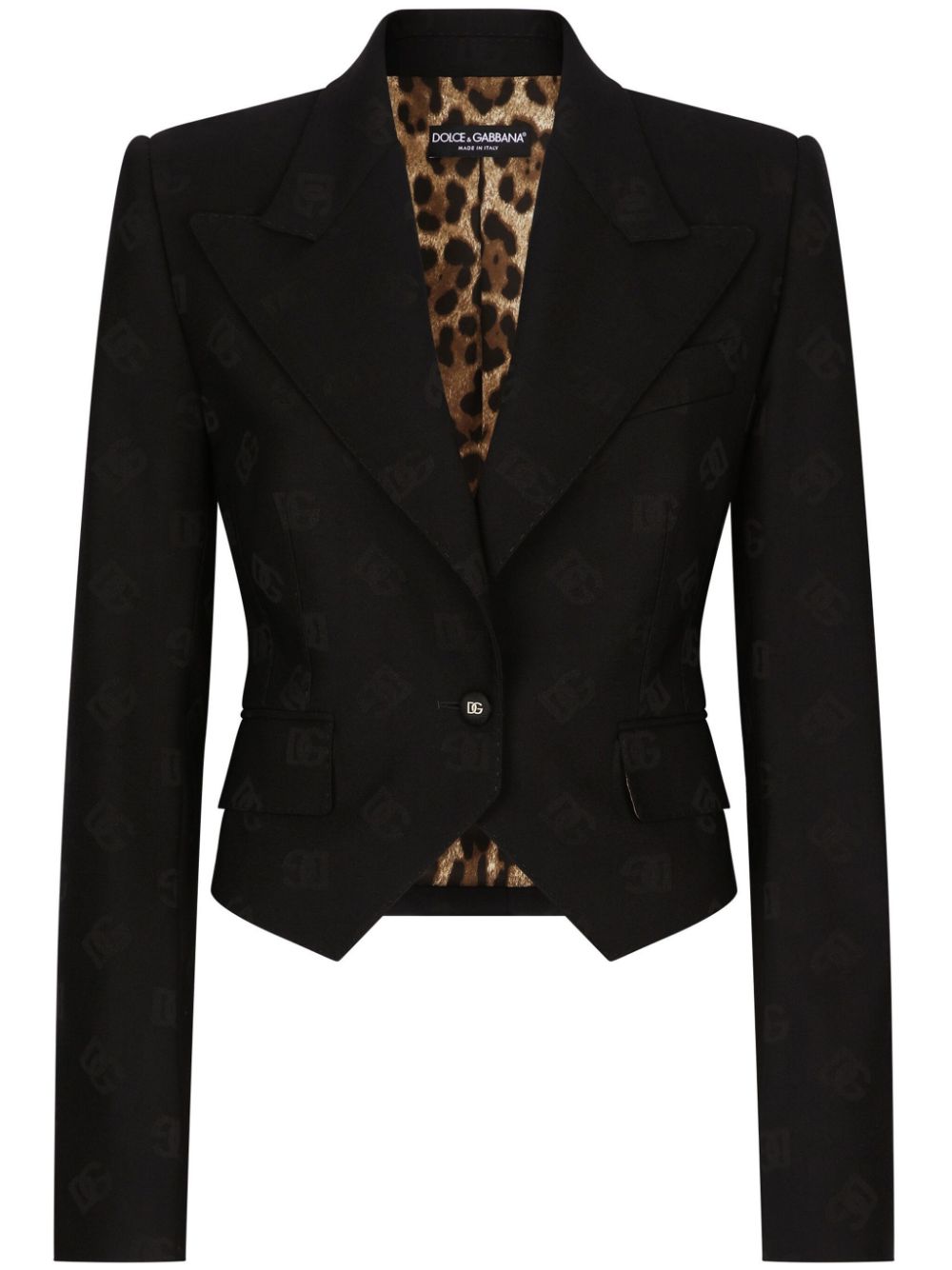 Dolce & Gabbana monogram-jacquard single-breasted blazer - Black von Dolce & Gabbana