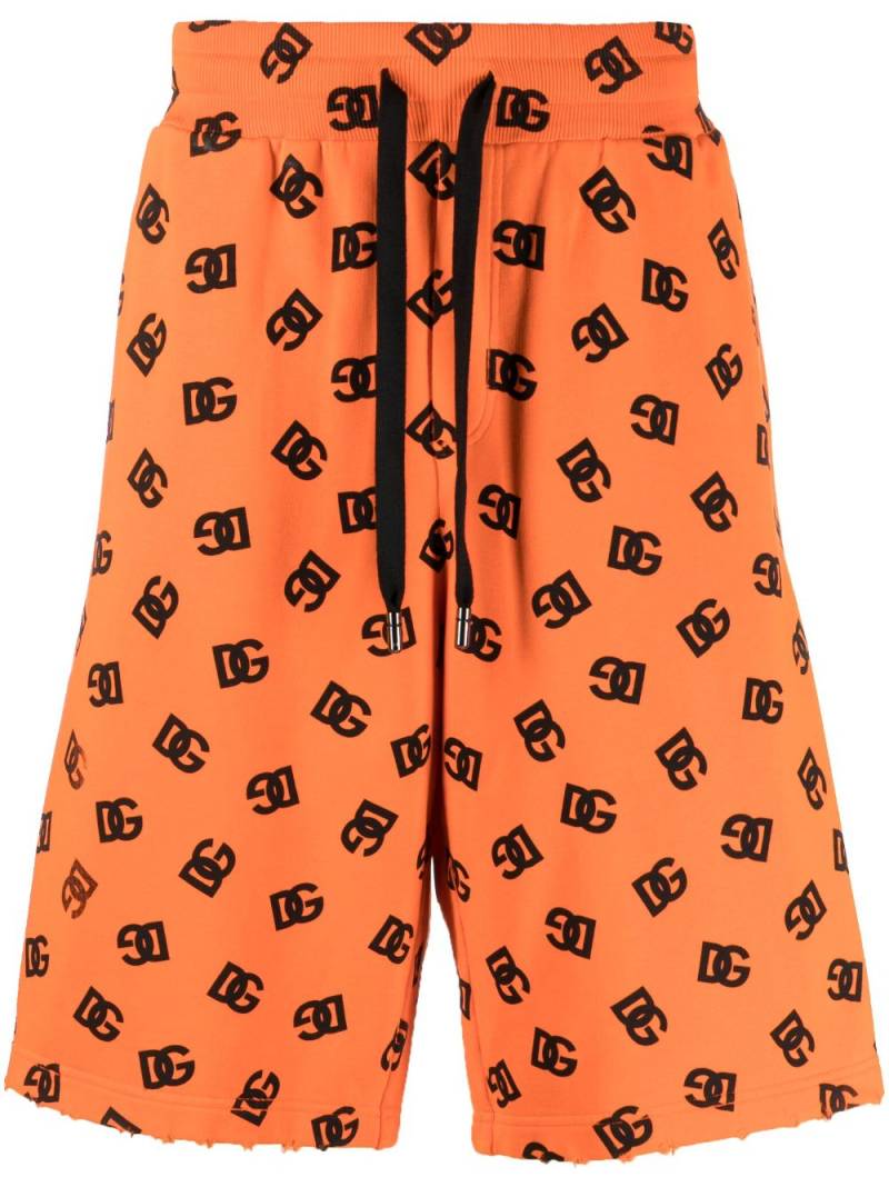 Dolce & Gabbana monogram-pattern cotton shorts - Orange von Dolce & Gabbana