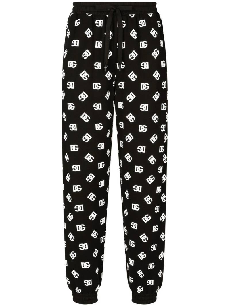 Dolce & Gabbana monogram-pattern cotton track pants - Black von Dolce & Gabbana