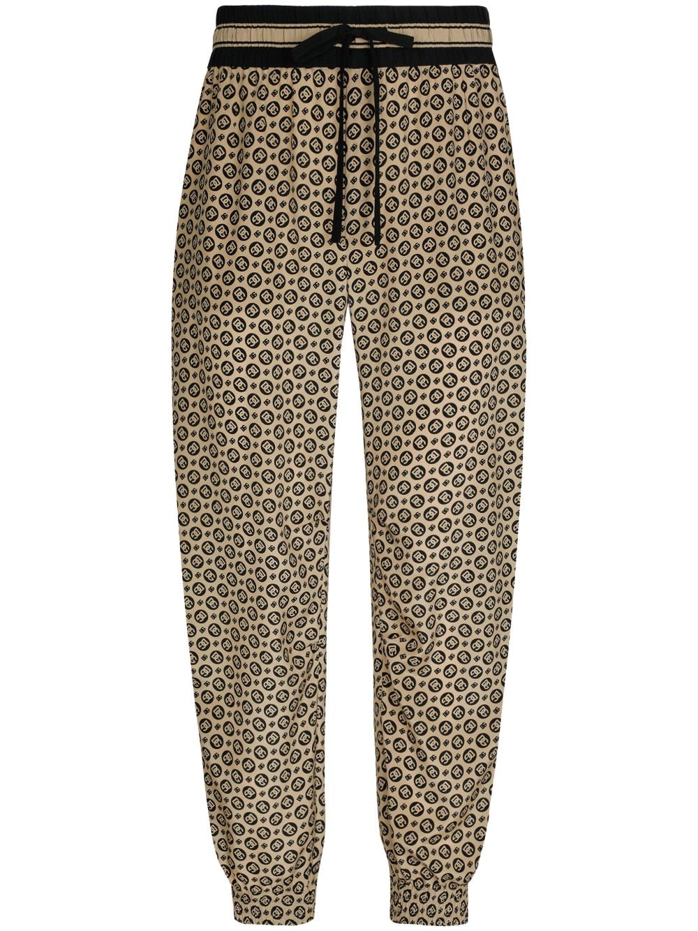 Dolce & Gabbana monogram-pattern print silk trousers - Neutrals von Dolce & Gabbana