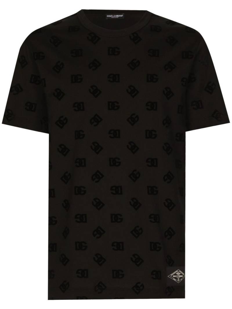 Dolce & Gabbana monogram-print cotton T-shirt - Black von Dolce & Gabbana