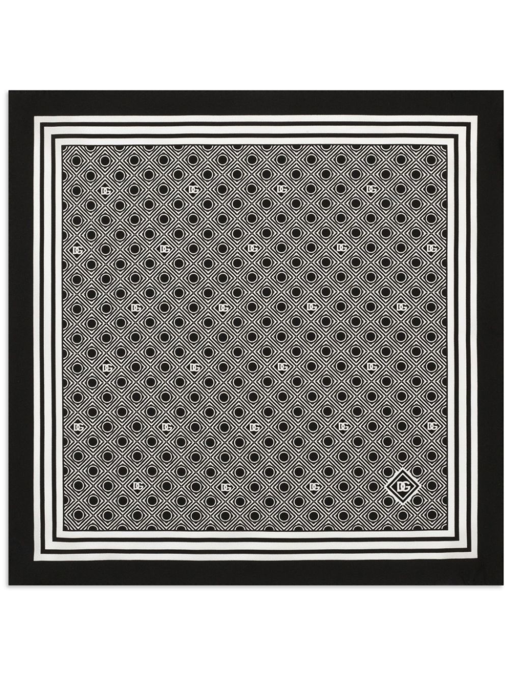 Dolce & Gabbana monogram-print silk pocket square - Black von Dolce & Gabbana