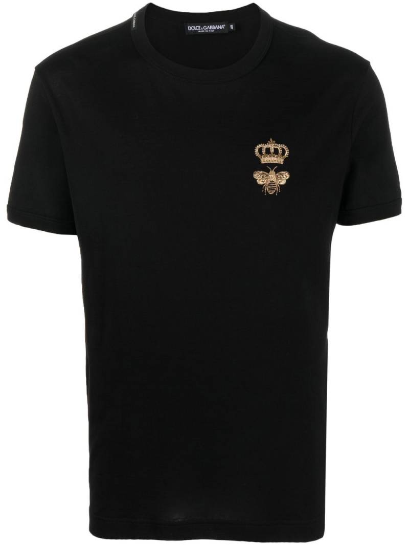 Dolce & Gabbana motif-detail T-shirt - Black von Dolce & Gabbana