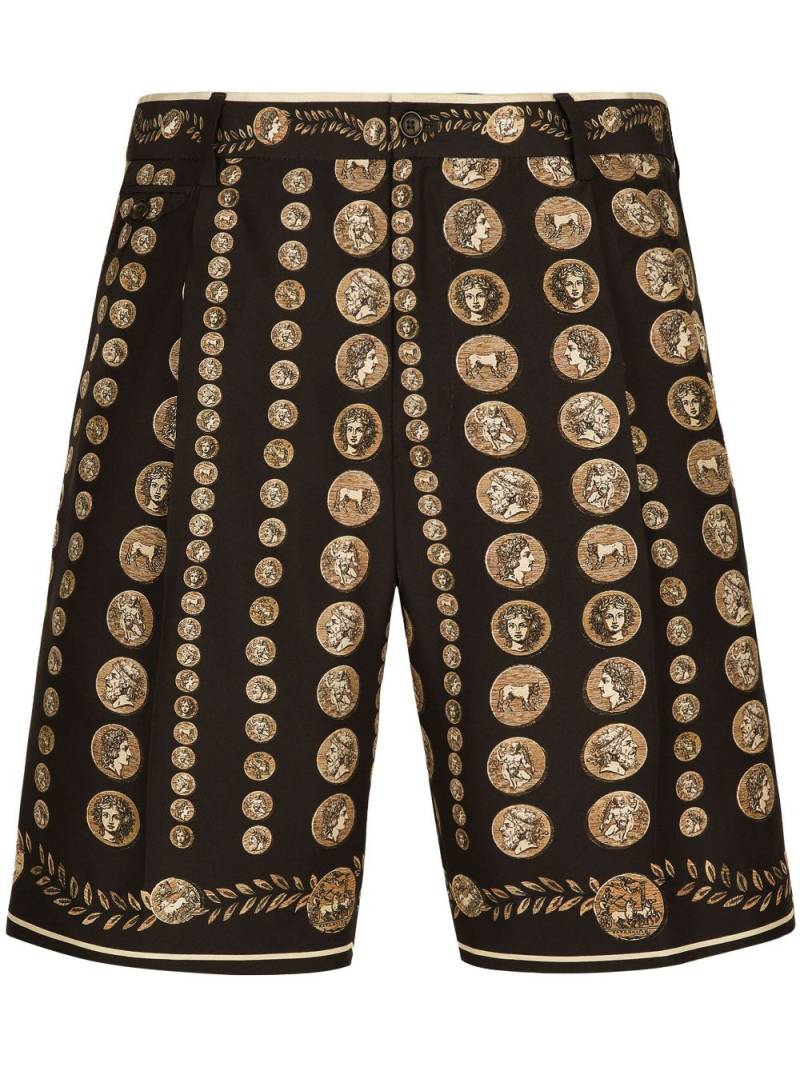 Dolce & Gabbana motif-print bermuda shorts - Brown von Dolce & Gabbana