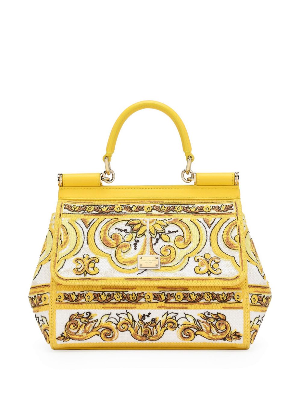 Dolce & Gabbana nedium Sicily leather tote bag - Yellow von Dolce & Gabbana