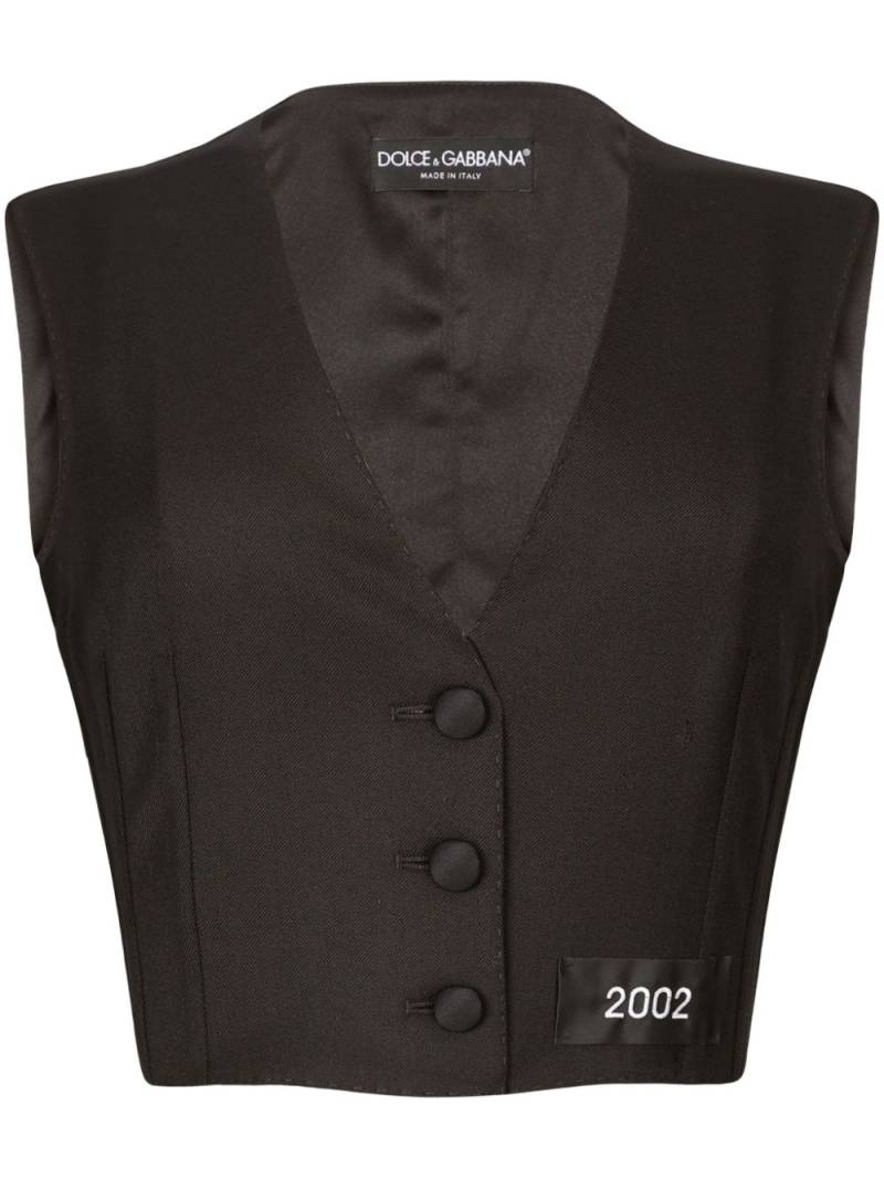 Dolce & Gabbana number-patch tailored cropped vest - Black von Dolce & Gabbana