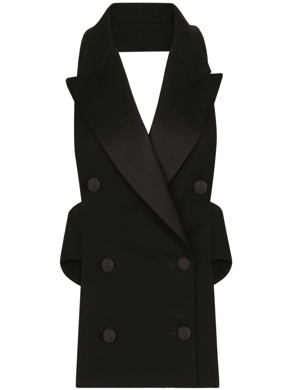 Dolce & Gabbana open-back virgin wool-blend waistcoat - Black von Dolce & Gabbana