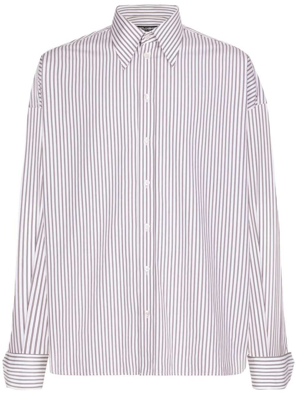 Dolce & Gabbana oversized striped cotton-poplin shirt - White von Dolce & Gabbana