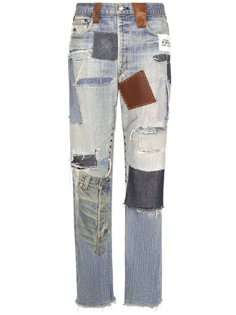 Dolce & Gabbana patchwork-denim straight-leg jeans - Blue von Dolce & Gabbana