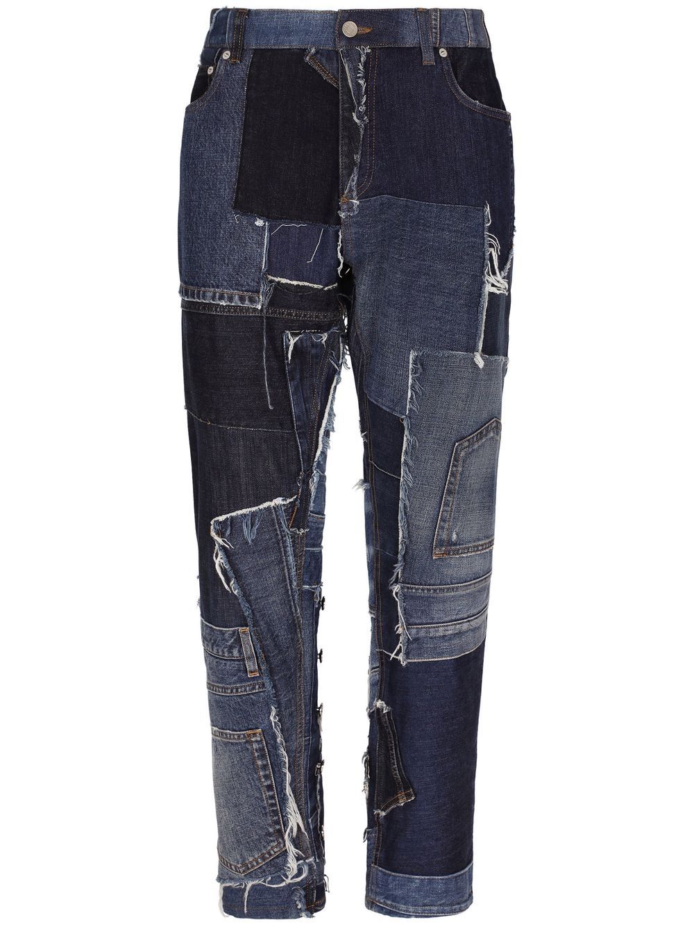 Dolce & Gabbana patchwork-denim tapered-leg jeans - Blue von Dolce & Gabbana