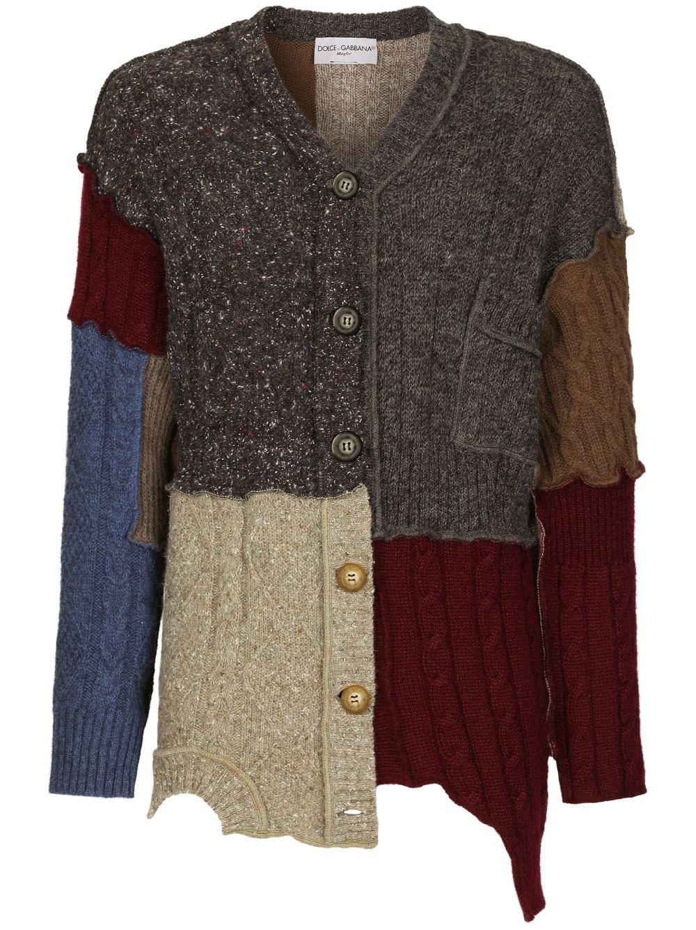 Dolce & Gabbana patchwork distressed cardigan - Neutrals von Dolce & Gabbana