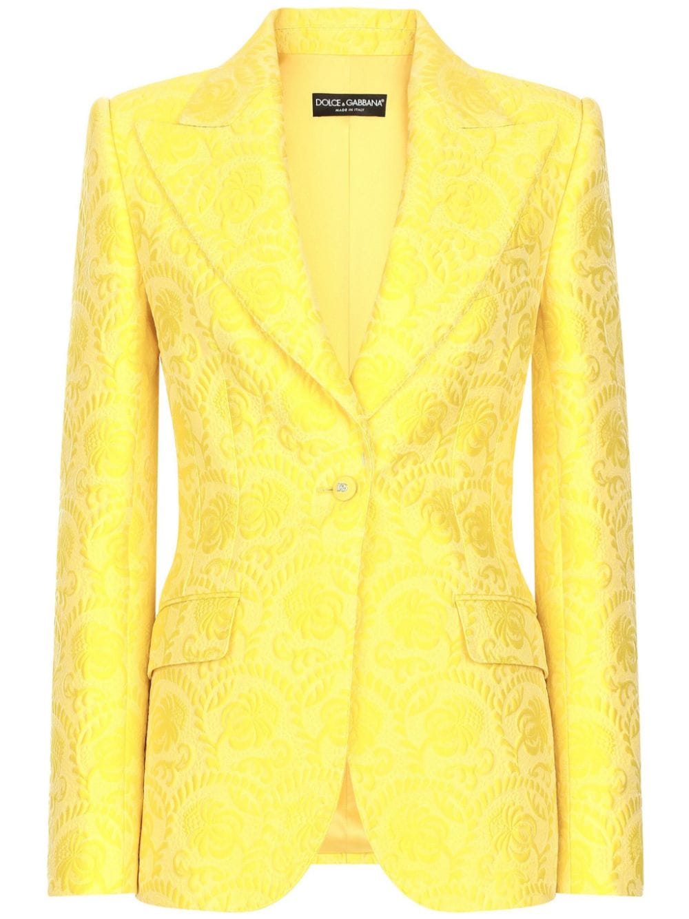 Dolce & Gabbana patterned-jacquard single-breasted blazer - Yellow von Dolce & Gabbana