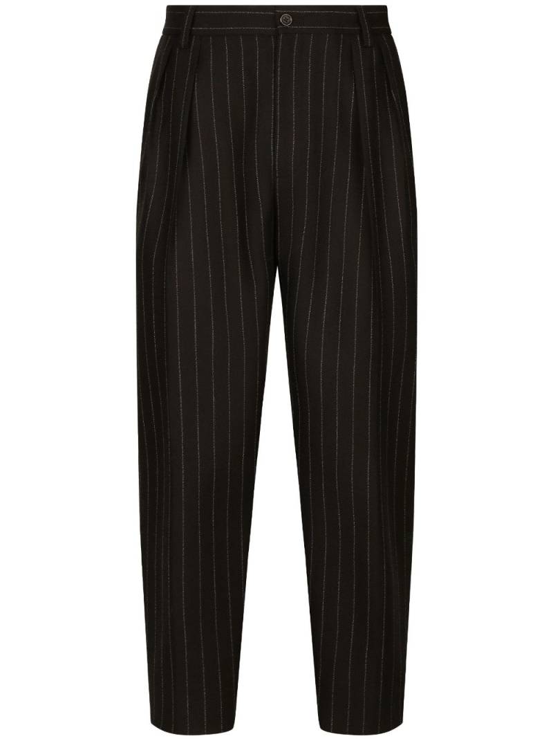 Dolce & Gabbana pinstripe wool tapered trousers - Black von Dolce & Gabbana