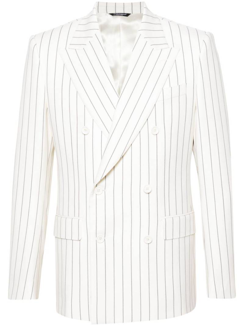 Dolce & Gabbana pinstriped double-breasted blazer - Neutrals von Dolce & Gabbana