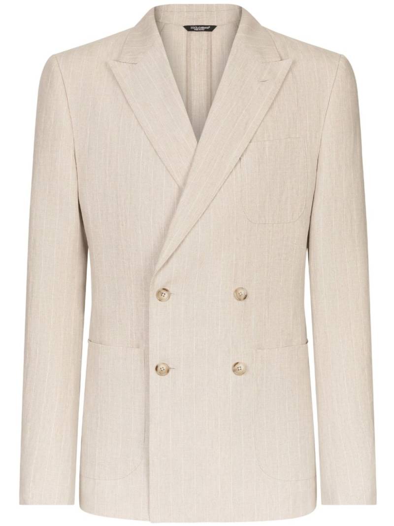 Dolce & Gabbana pinstriped linen blazer - Neutrals von Dolce & Gabbana