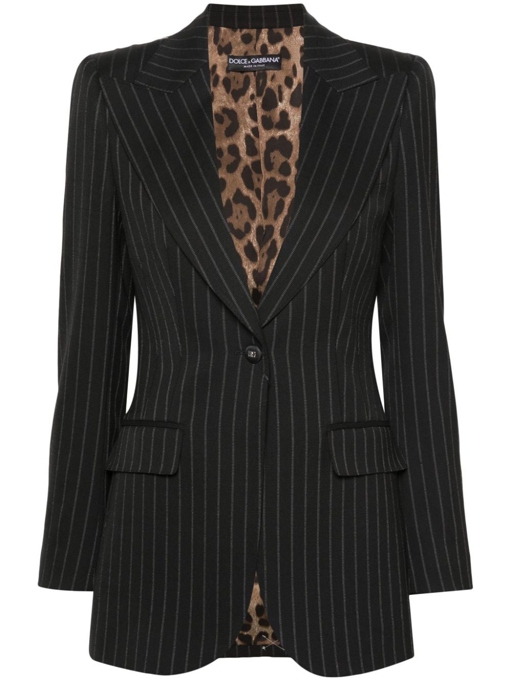 Dolce & Gabbana pinstriped single-breasted blazer - Black von Dolce & Gabbana