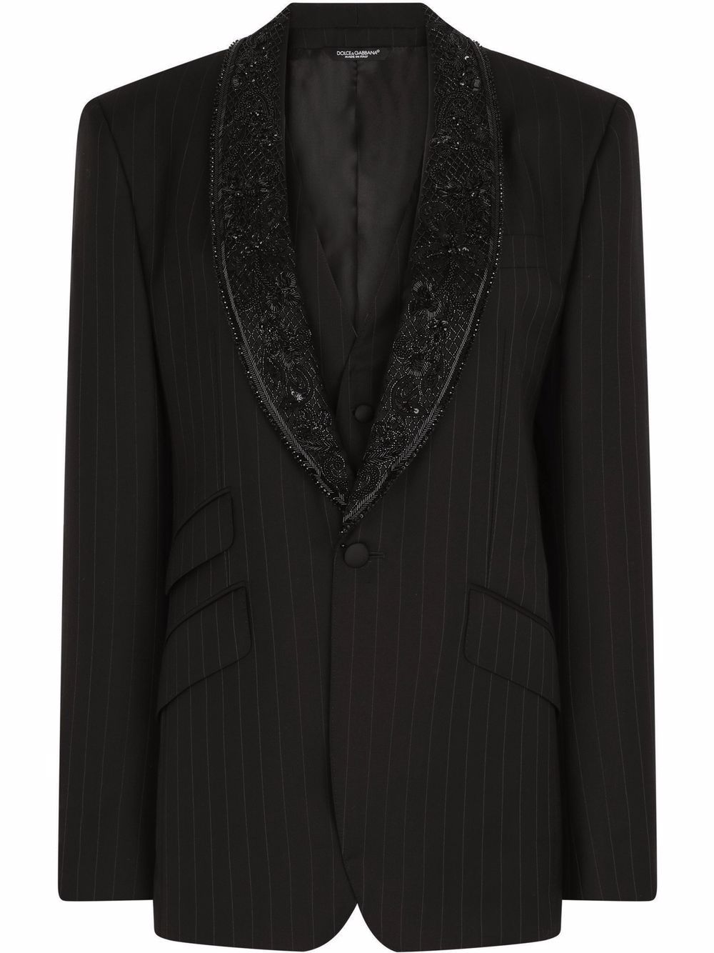 Dolce & Gabbana pinstriped single-breasted blazer - Black von Dolce & Gabbana