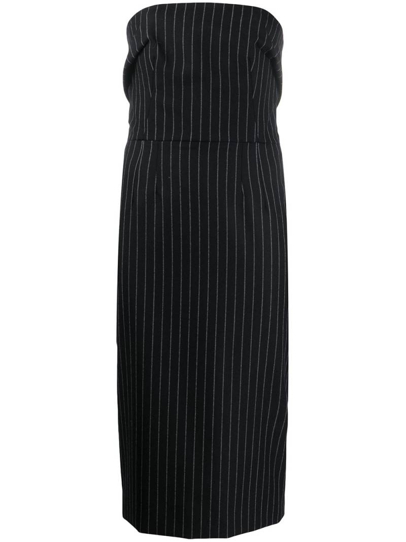 Dolce & Gabbana pinstriped strapless midi dress - Black von Dolce & Gabbana