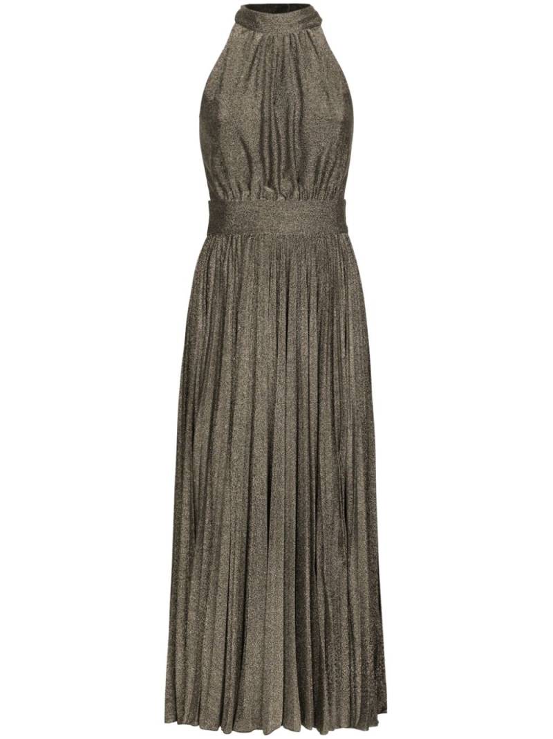 Dolce & Gabbana pleated silk midi dress - Silver von Dolce & Gabbana