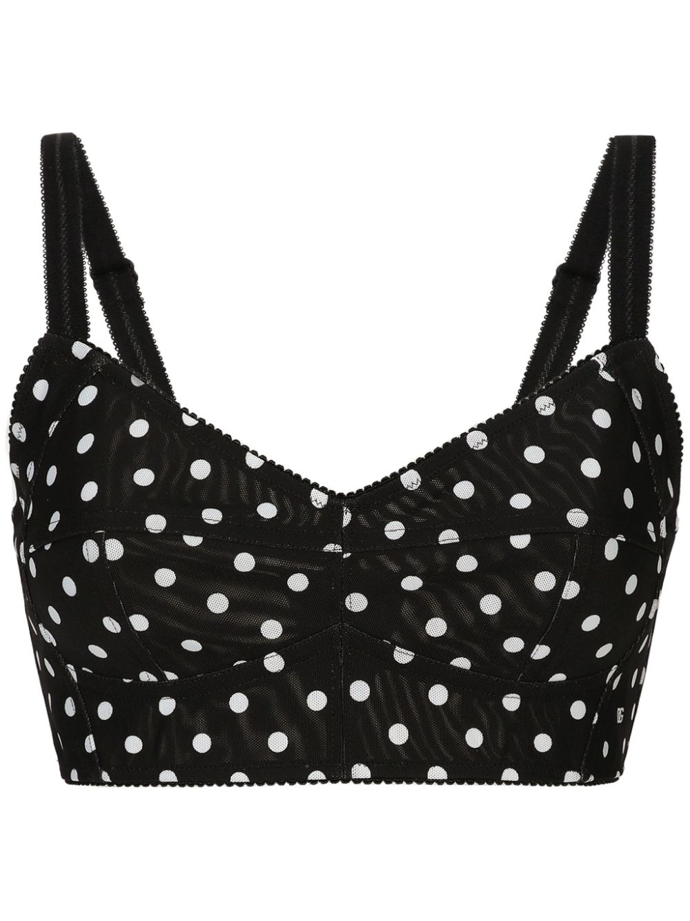 Dolce & Gabbana polka-dot corset top - Black von Dolce & Gabbana