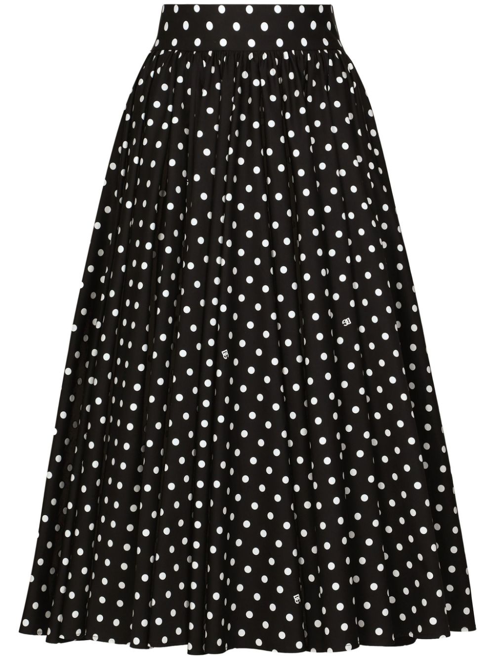 Dolce & Gabbana polka-dot cotton midi skirt - Black von Dolce & Gabbana