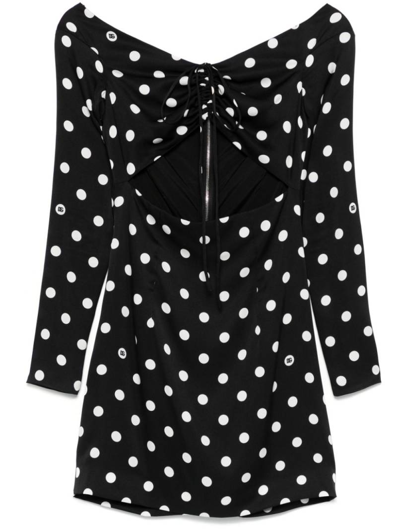 Dolce & Gabbana polka-dot mini dress - Black von Dolce & Gabbana