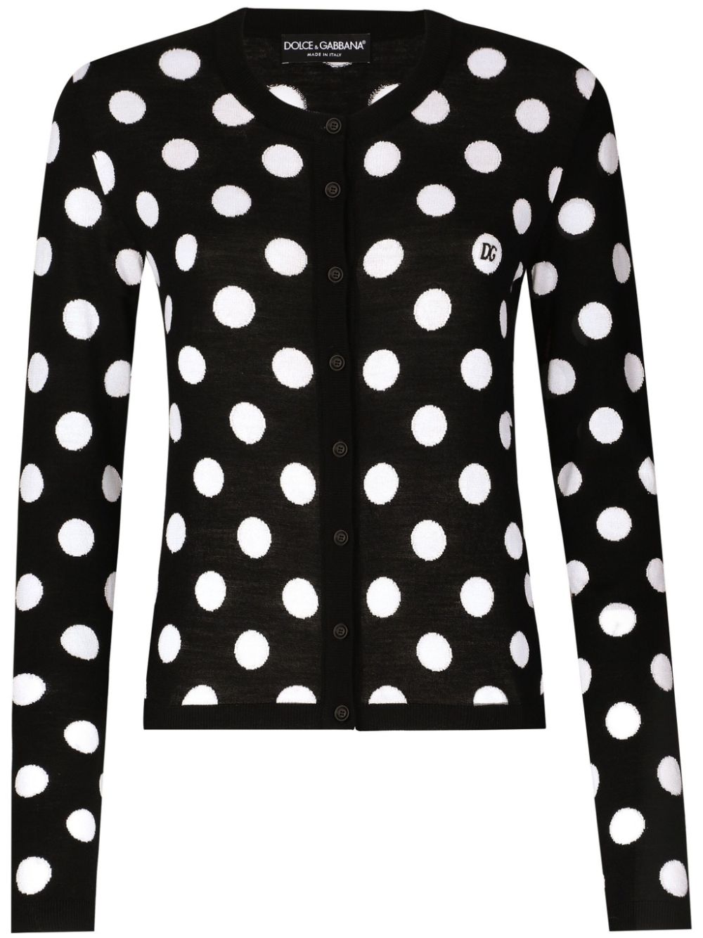 Dolce & Gabbana polka dot-pattern button-up cardigan - Black von Dolce & Gabbana