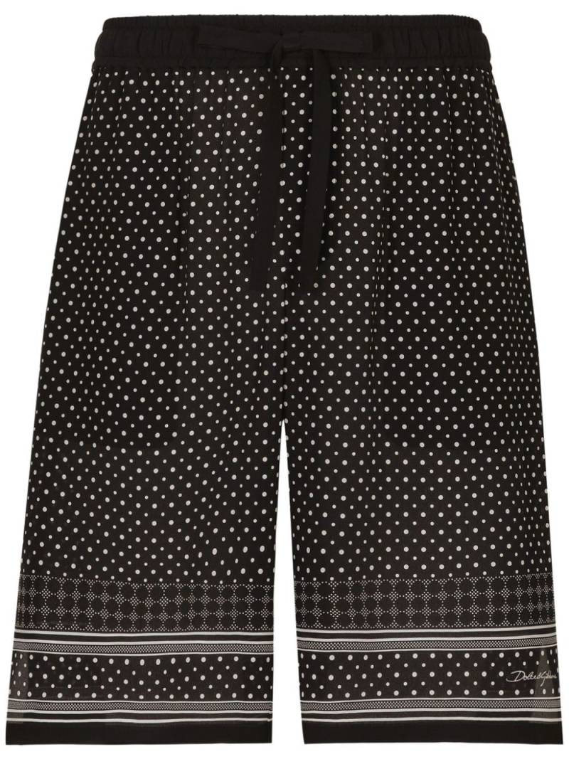 Dolce & Gabbana polka dot-print shorts - Black von Dolce & Gabbana