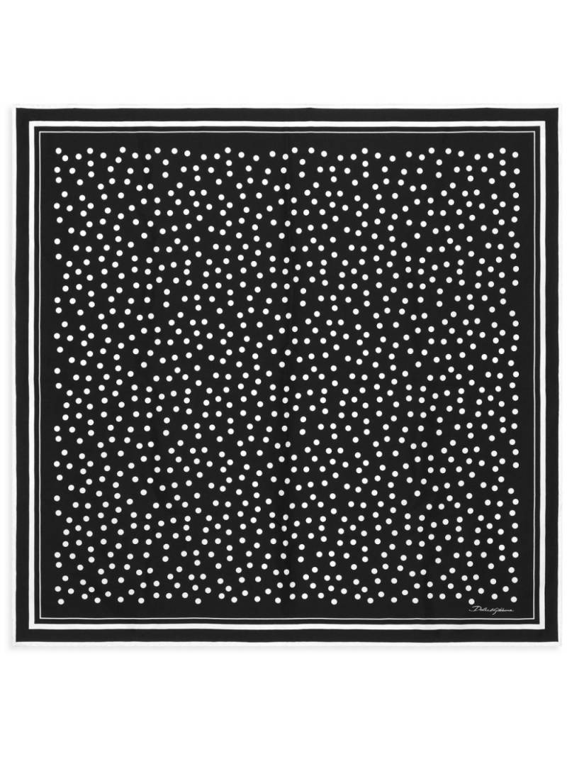 Dolce & Gabbana polka dot-print silk scarf - Black von Dolce & Gabbana