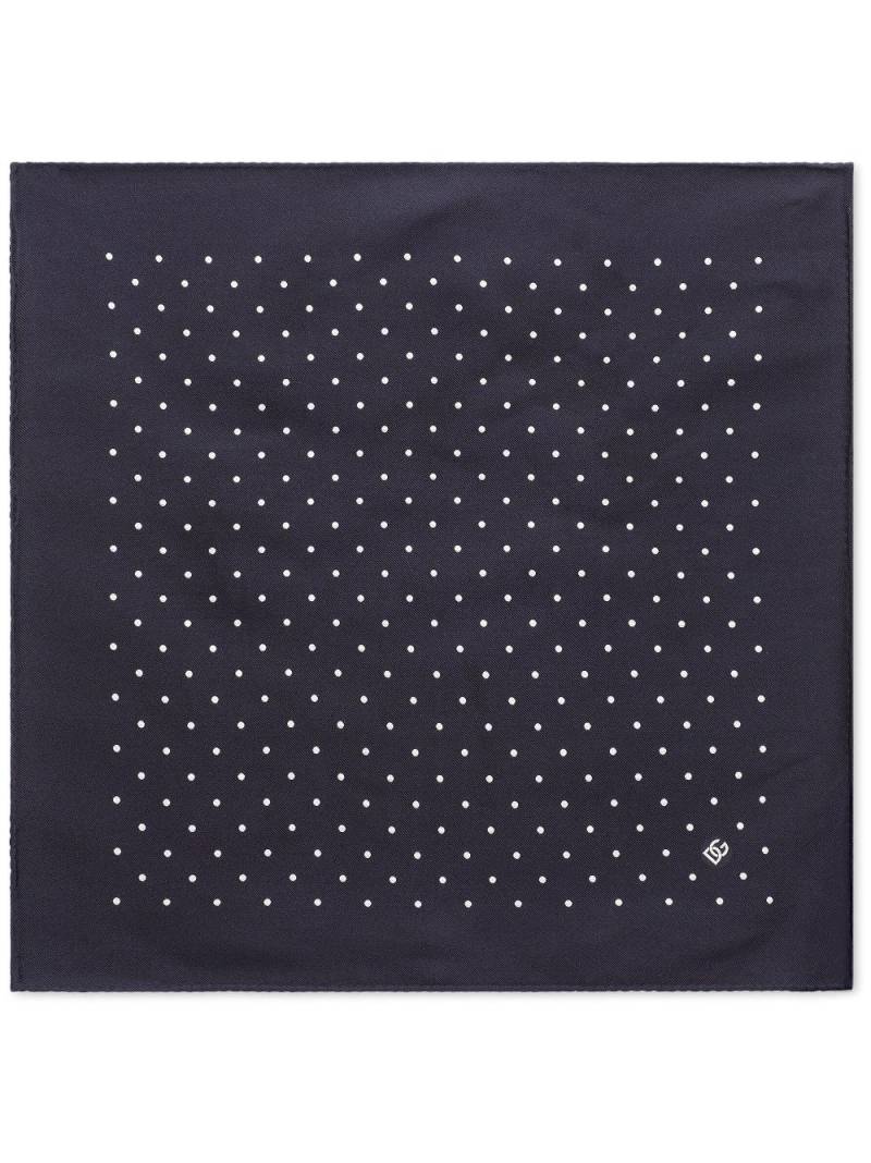 Dolce & Gabbana polka dot-print silk scarf - Blue von Dolce & Gabbana