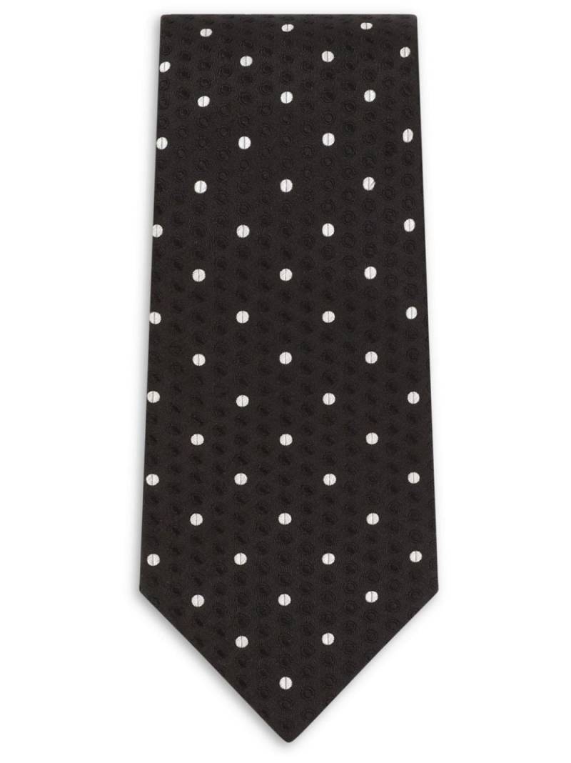 Dolce & Gabbana polka-dot print tie - Black von Dolce & Gabbana