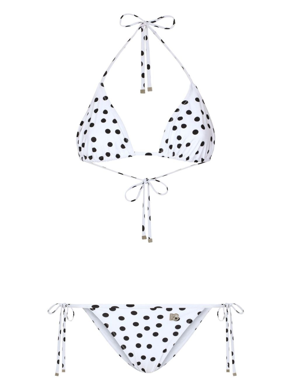 Dolce & Gabbana polka dot-print triangle-cup bikini set - White von Dolce & Gabbana