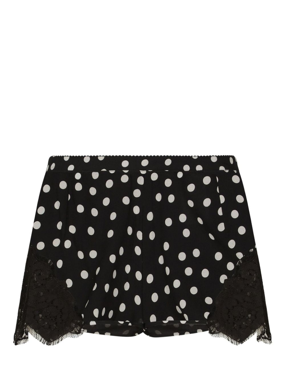 Dolce & Gabbana polka-dot silk-blend shorts - Black von Dolce & Gabbana