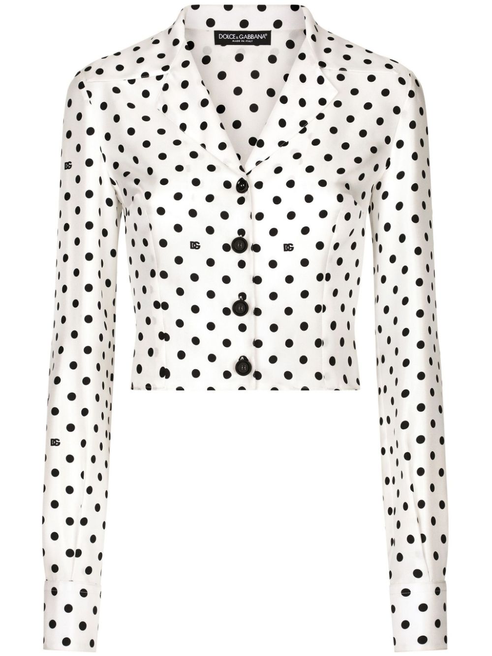 Dolce & Gabbana polka-dot silk shirt - White von Dolce & Gabbana