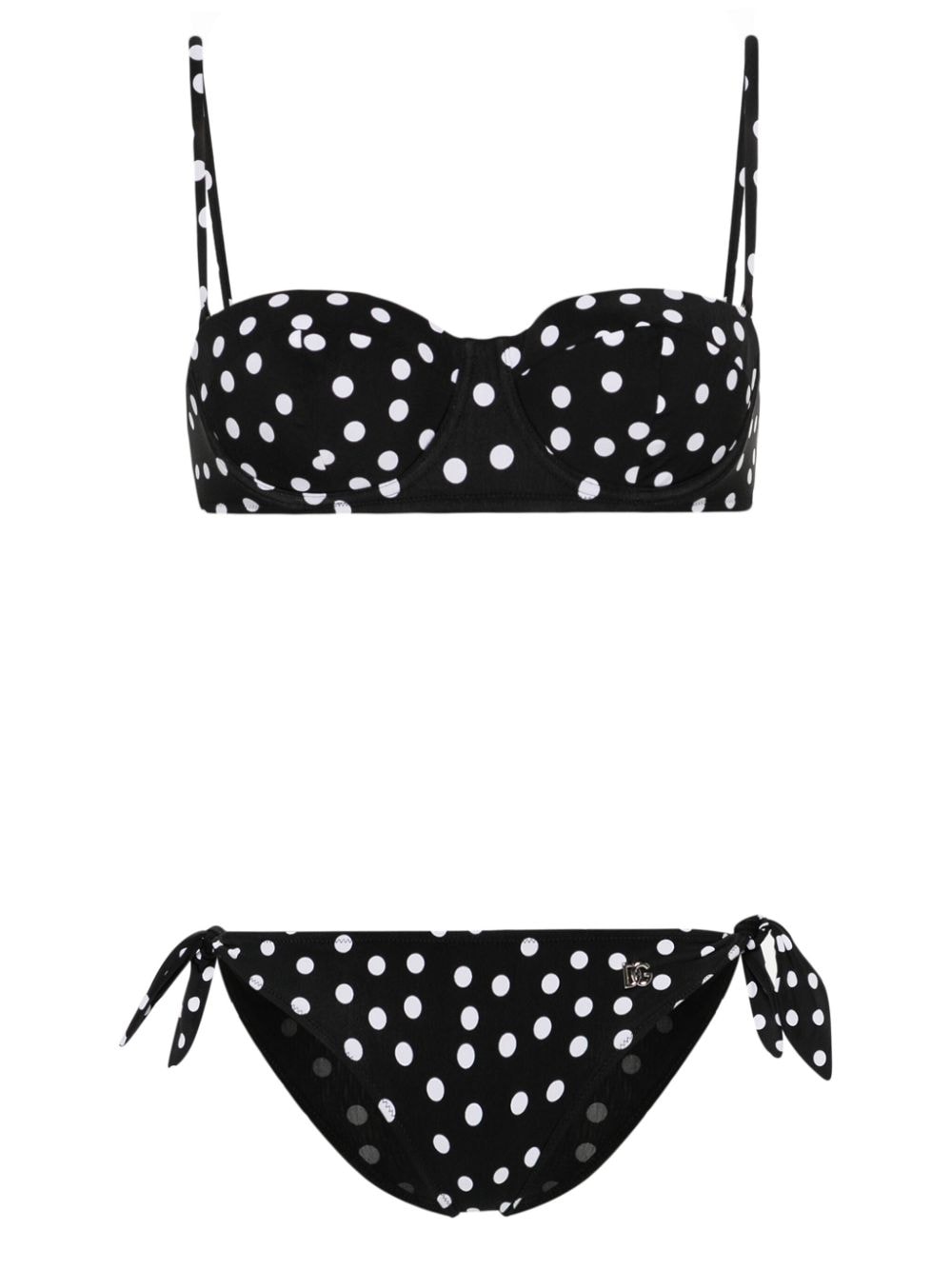 Dolce & Gabbana polka-dot triangle bikini set - Black von Dolce & Gabbana