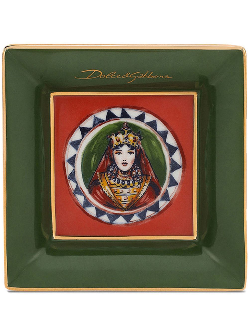 Dolce & Gabbana porcelain decorative tray - Green von Dolce & Gabbana