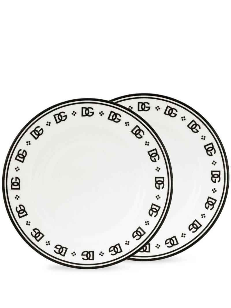 Dolce & Gabbana porcelain dessert plates (set of two) - White von Dolce & Gabbana