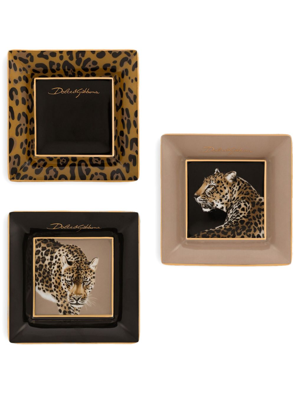 Dolce & Gabbana porcelain trinket tray (set of three) - Brown von Dolce & Gabbana