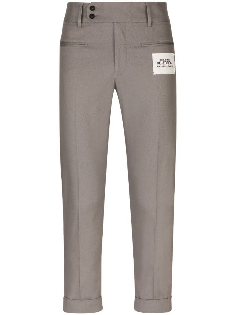 Dolce & Gabbana pressed-crease cropped trousers - Neutrals von Dolce & Gabbana