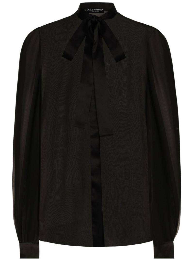 Dolce & Gabbana pussy-bow silk shirt - Black von Dolce & Gabbana