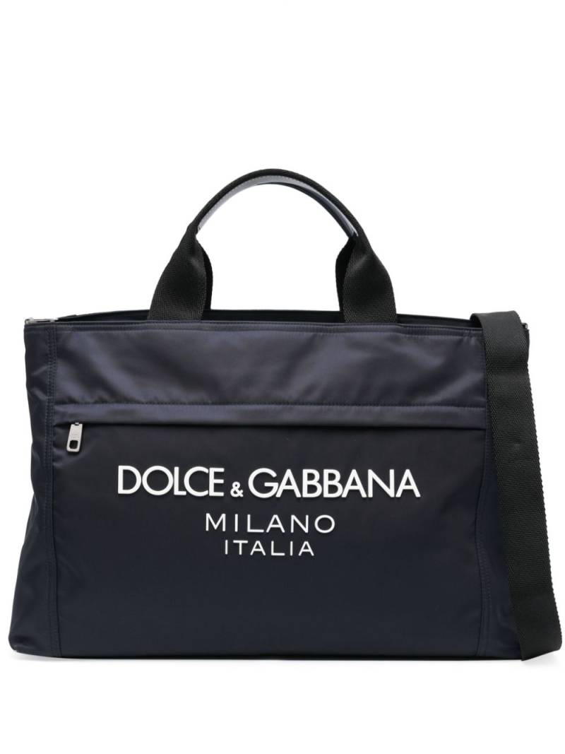 Dolce & Gabbana raised logo holdall - Blue von Dolce & Gabbana