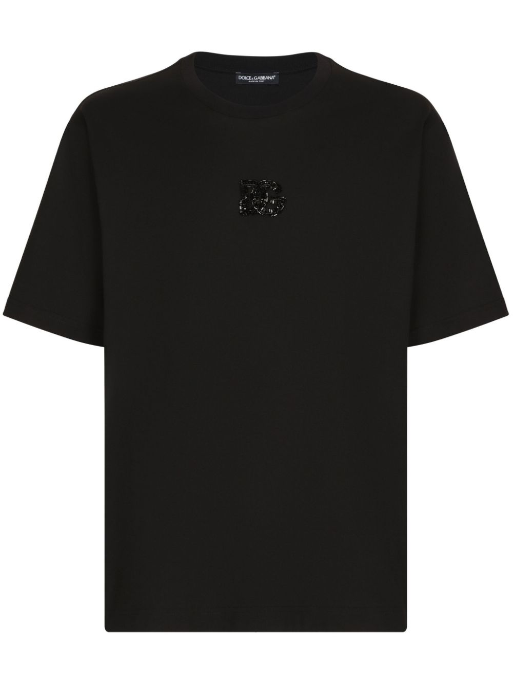 Dolce & Gabbana rhinestone-embellished cotton T-shirt - Black von Dolce & Gabbana