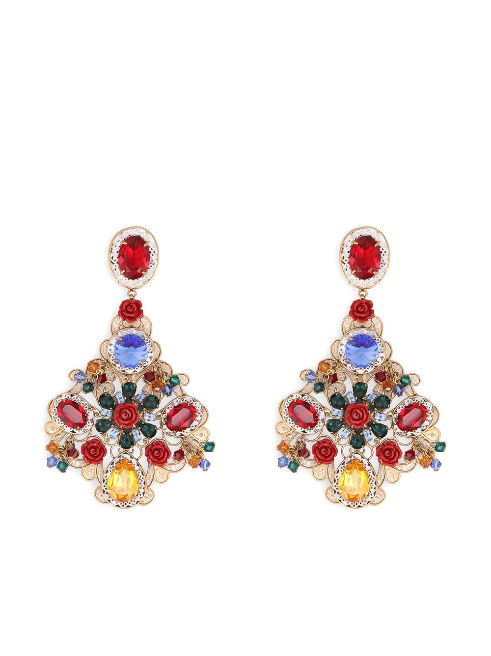 Dolce & Gabbana rhinestone-embellished drop earrings - Gold von Dolce & Gabbana