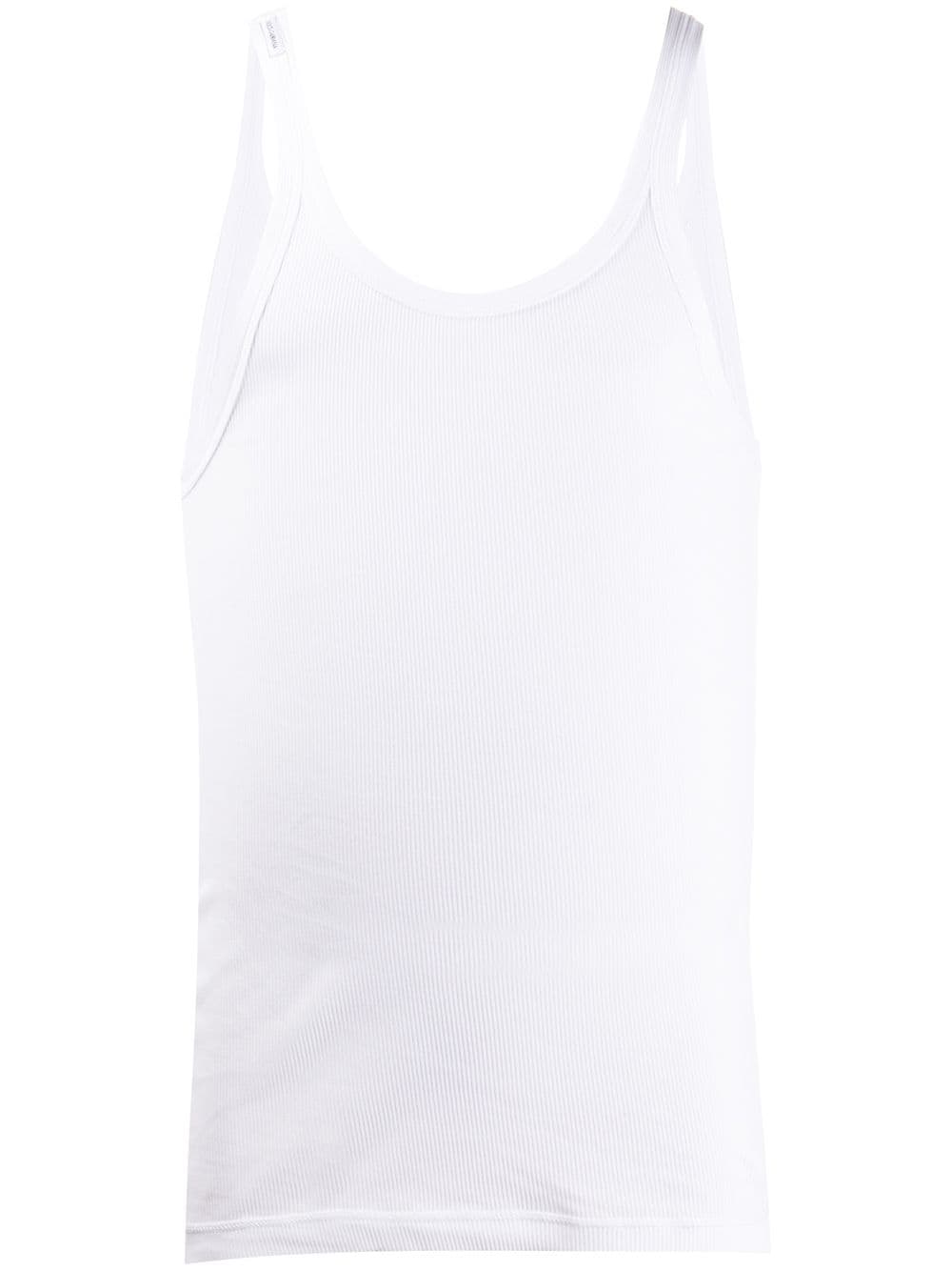 Dolce & Gabbana fine-rib cotton tank top - White von Dolce & Gabbana